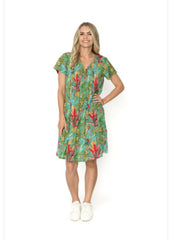 Nicola cap sleeve ‘print’