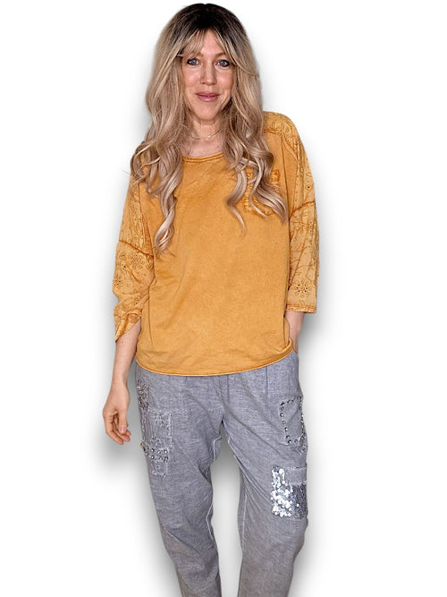 Turmeric Front Pocket Top