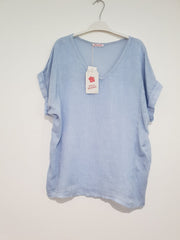 No band linen tee