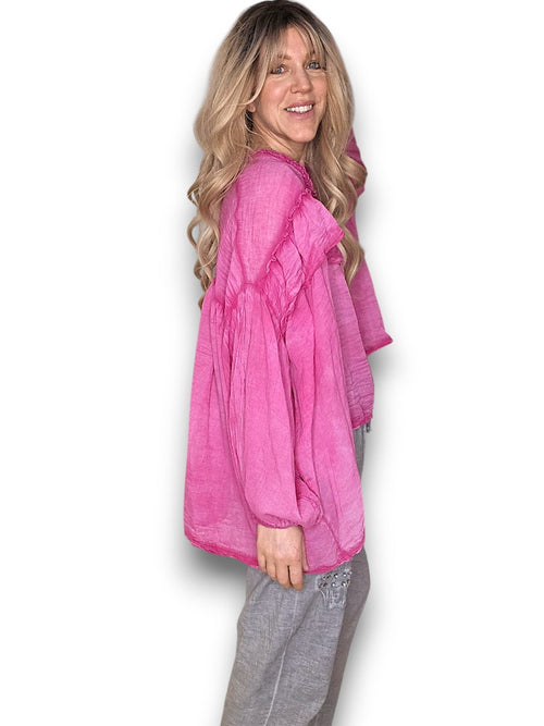Hot pink Frill Tunic
