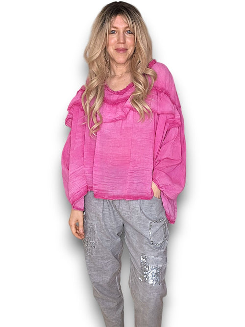 Hot pink Frill Tunic