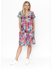 Nicola cap sleeve ‘print’