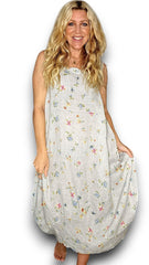 Windy bloom tank dress silver