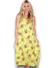 Windy bloom tank dress neon