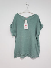 No band linen tee