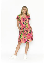 Nicola cap sleeve ‘print’