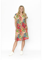 Nicola cap sleeve ‘print’