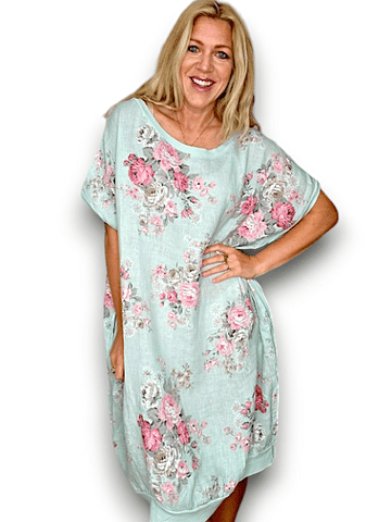 Button sleeve maxi dress