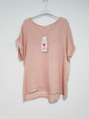 No band linen tee